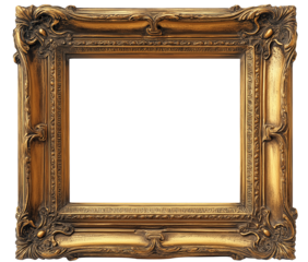 antique picture frame, vintage antique golden picture frame