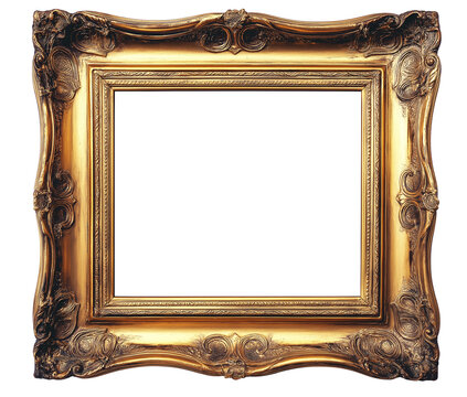 antique gold frame, vintage antique golden picture frame