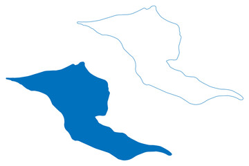 Lake Suraj Tal (Republic of India) map vector illustration, scribble sketch Tso Kamtsi or Surya Tal map