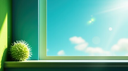 Sanitizing Scenic: Close-up of Moldy Germs in a Humid Bedroom â€“ Cleanliness Emphasized in Flat Design Illustration