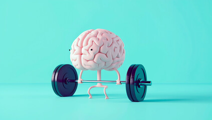cartoon brain workout at gym