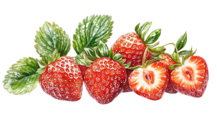 Fresh Strawberries with Green