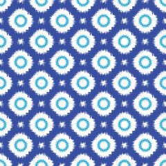 seamless pattern with circle, star. simple indigo blue  colour pattern.