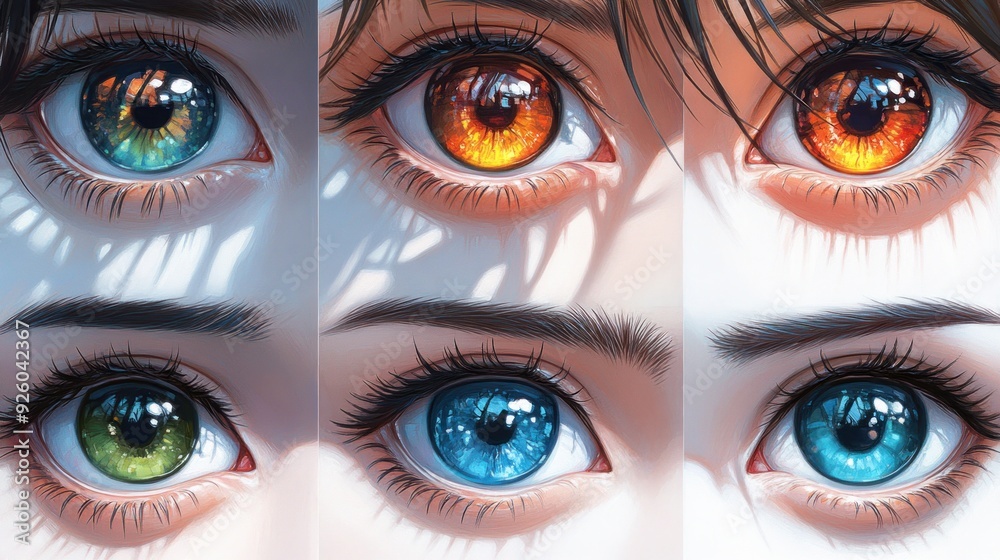 Poster colorful eyes close up