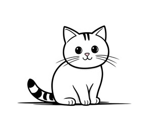 Drawing of a cute cat to color.