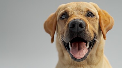 Portrait of a happy dog smiling