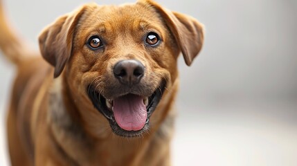 Portrait of a happy dog smiling
