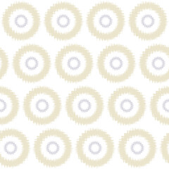 seamless pattern with cream ikat  wave circles background design.