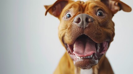 Dog close-up portrait background. Cute adorable funny fluffy puppy face. Home pets, animal care, love and friendship, domestic animals concept..