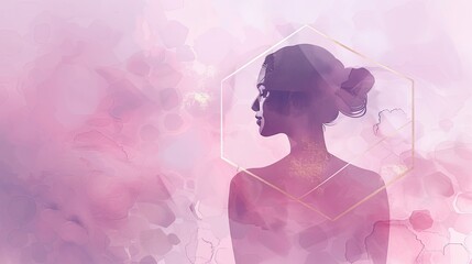 A silhouette of the back profile of an woman with long hair 