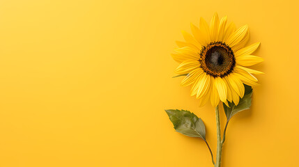 Sunflowers on yellow background
