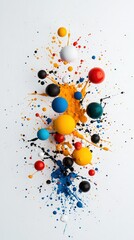 Abstract backdrop including paint strokes and watercolor splashes