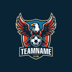 Eagle football logo badge for club or team vector template