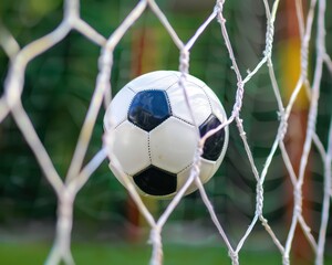 soccer ball in the net