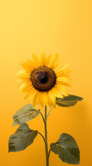 Obraz premium Sunflowers on yellow background
