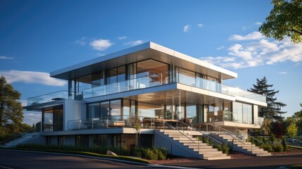 Fototapeta premium modern house with trees