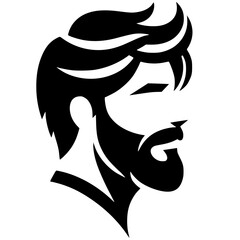 Silhouette of hair and beard