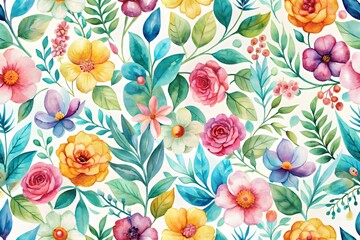 Delicate Floral Harmony: A seamless vector texture featuring an elegant arrangement of flowers, perfect for adding a touch of sophistication to any design project.
