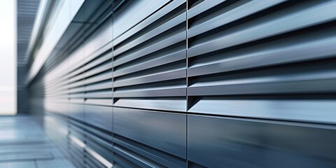 Obraz premium Close-up of sleek modern architectural facade with abstract design elements in a contemporary urban environment