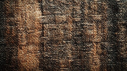 Fototapeta premium Dark Brown Wood Texture: Rustic, aged wood background with rich, deep tones and a woven pattern. Ideal for design projects needing a vintage, textured feel. 