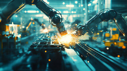 Industrial Robot Welding.