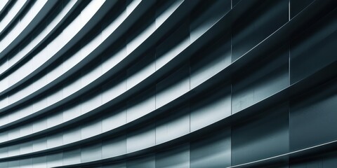 Obraz premium Closeup of a modern architectural facade with abstract curved lines and a sleek finish