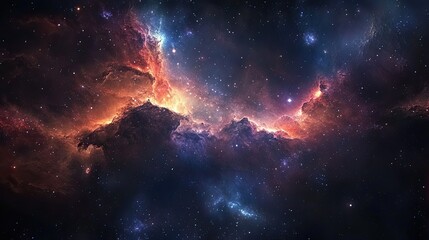 Fototapeta premium A dark, cosmic background with stars and galaxies, ideal for celestial and dreamy designs