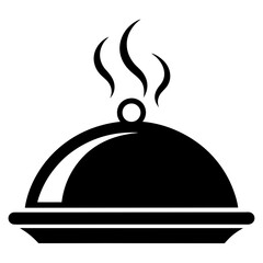 Vector Illustration of a Restaurant Tray Silhouette Icon