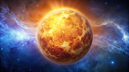 Obraz premium Background featuring the planet Venus with a celestial and astronomical theme, Venus, planet, celestial, astronomy