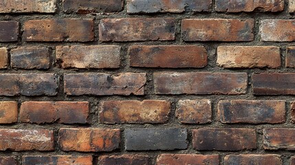 Obraz premium A textured brick wall with deep, rich colors and natural imperfections, adding warmth and authenticity, copy space, High quality, + --ar 16:9 --v 6.1 Job ID: 8e5bccca-e713-4ef8-a495-25478669a247