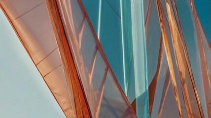 Abstract Design Featuring Overlapping Transparent Sheets in Soft Colors