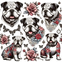 Bulldog Tattoo Pattern