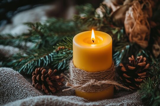 Advent cristian concept with candle , ai