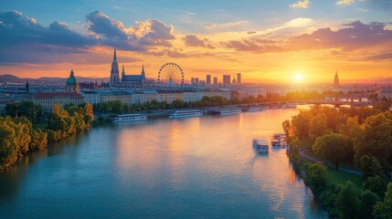 Scenic Sunset over Vienna