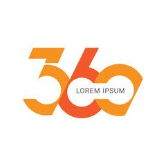 360 Logo, 360 degrees logo design, 360 modern logo design concept.