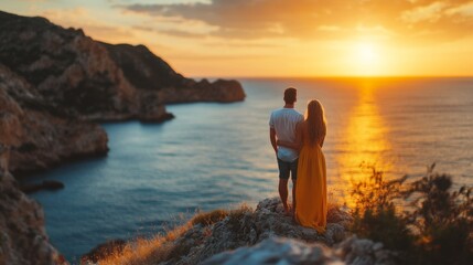 Romantic Couple Silhouetted