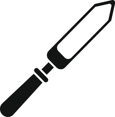 Black silhouette icon of a soldering iron tip for soldering station equipment isolated on a white background