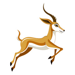 Graceful Gazelle Leaping Vector Illustration | SVG, Cricut & Silhouette Cut Files | Vector Clipart & T-shirt Graphics