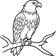 Majestic Eagle Perched on Branch - Vector Illustration, SVG Files, Cricut Files, Cut Files for Cricut & Silhouette, Vector Logo Icon, Vector Clipart, Graphic Element, T-Shirt Graphics