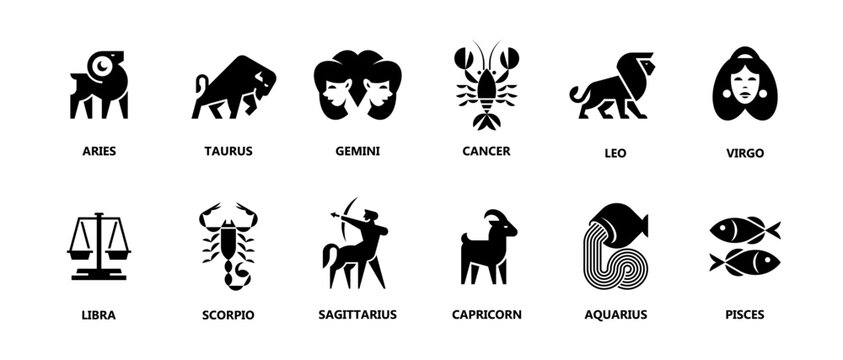 Astrological zodiac signs. Horoscope zodiac signs. Icon design