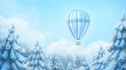 Obraz premium an elegant hot air balloon floating above the forest