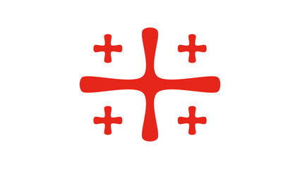georgian flag symbol, red isolated silhouette
