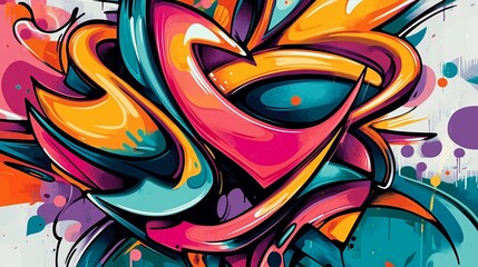 Fototapeta premium Dynamic and Colorful Urban Graffiti Art Design