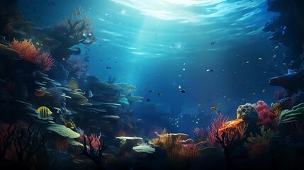 Personalized AI art of a mystical underwater world with marine life