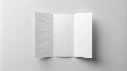 Fototapeta premium A realistic A5 trifold brochure mockup displayed on a clean white background, brochure, mockup, A5, trifold, design