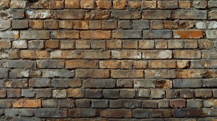 Obraz premium A rustic, brick wall background with a weathered texture, ideal for urban and industrial designs