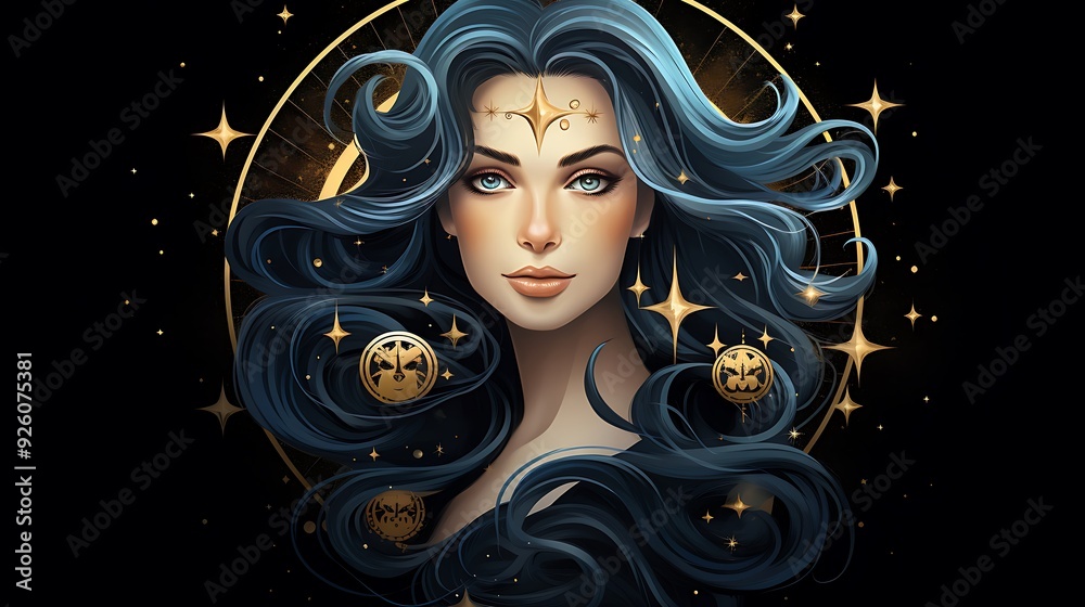 Wall mural Virgo, zodiac sign, art