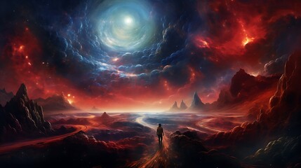 Stunning personalized AI art featuring a vibrant cosmic landscape