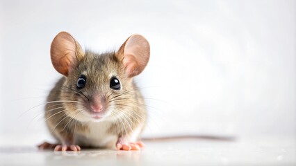 Little Mouse with Big Empty Space for Text. Perfect for: Children's day, animal-themed events, playful branding, holiday cards