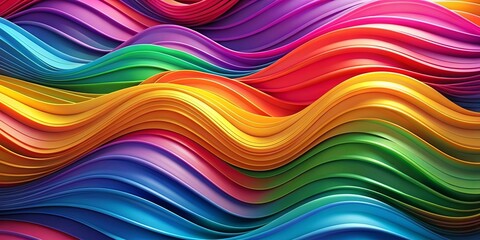 Fototapeta premium Vibrant color waves in an abstract pattern , vibrant, color, waves, abstract, design, background, colorful, texture, art